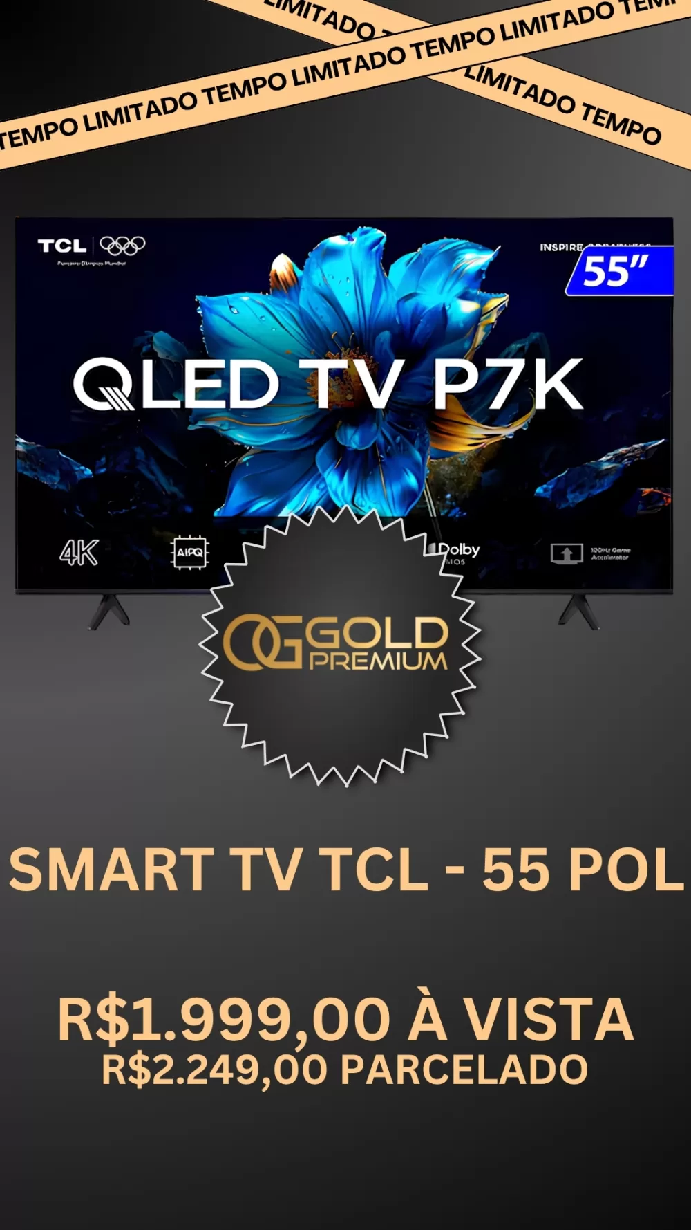 SMART TV TCL - 55 POL - QLED - 4K